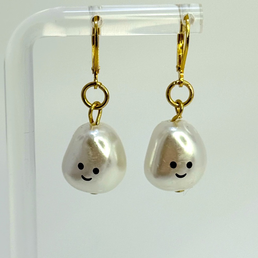 Cute Faux Pearl Ghost Earrings